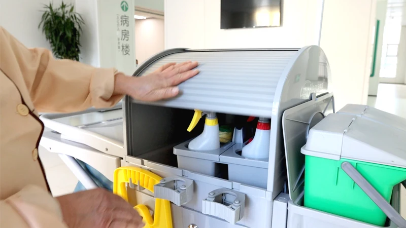 ECG Plastic cleaning tool supplies commercial multi-usage mop bucket wringer hotel housekeeping cleaning trolley