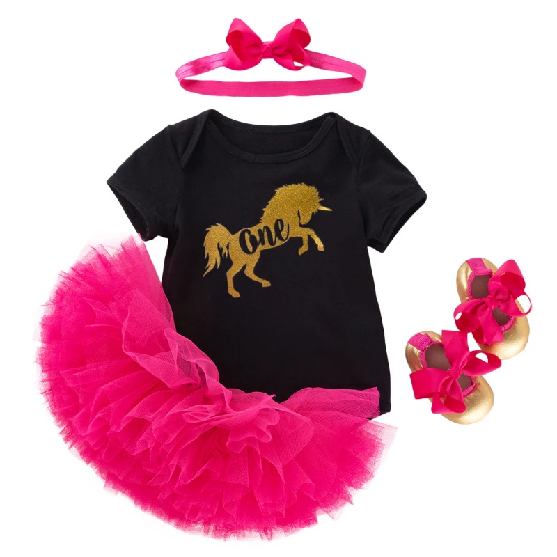 Hot sale newborn baby girl birthday dresses outfits my first birthday 1 year girl birthday party dress