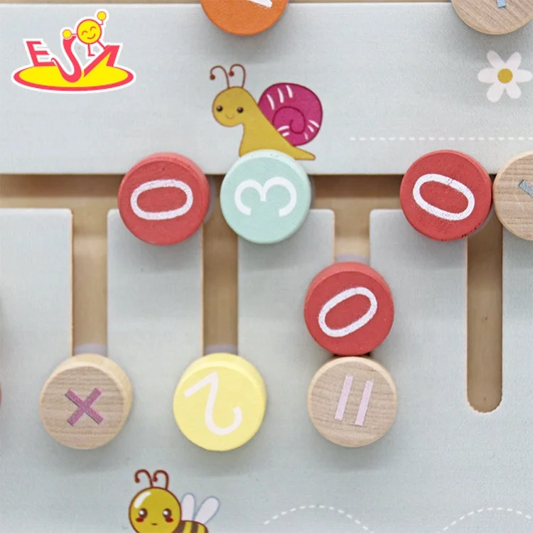 Early Learning Number Maze Board Game Wooden Calculation Math Toy For Kids W11H108