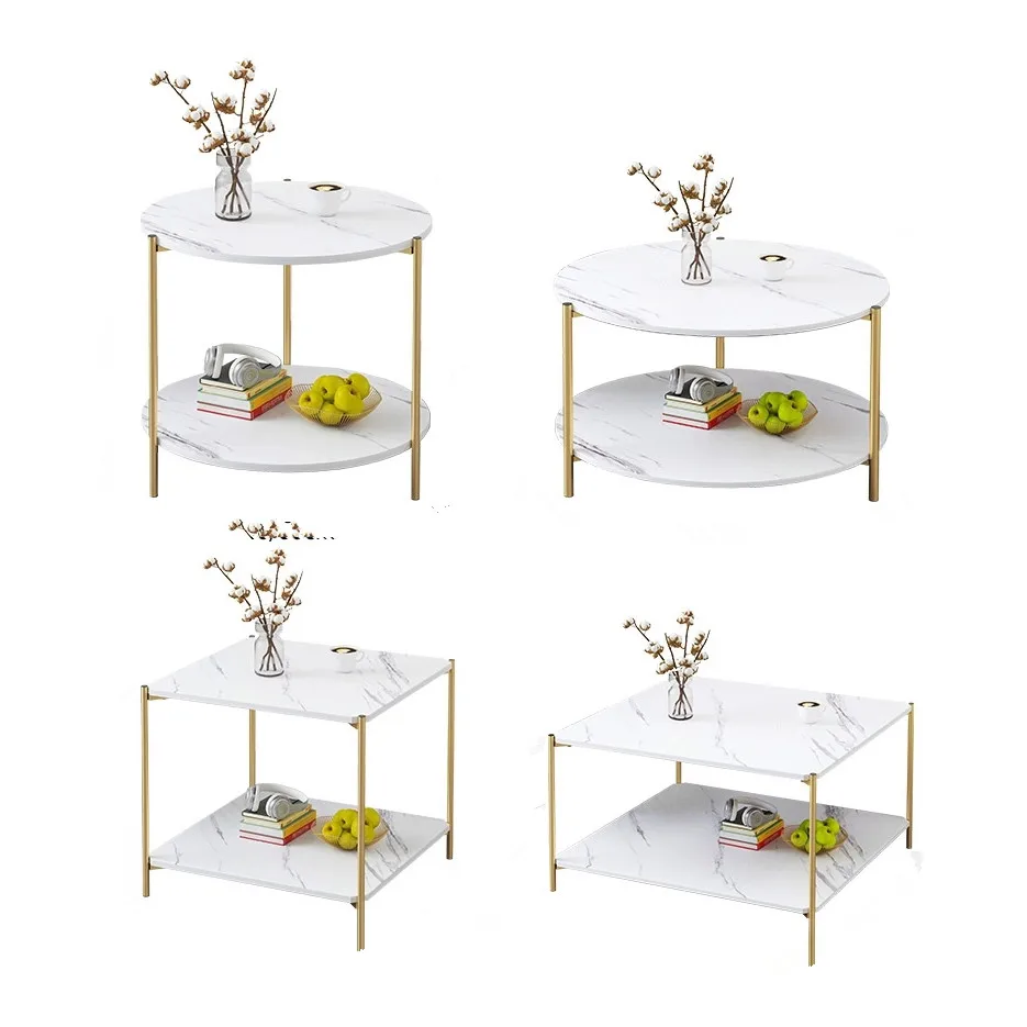 Factory Wholesale Corner Mini Side Table Amazon Hot sale Cheap Living Room Bedside Table Small Metal Frame Panel Coffee Table