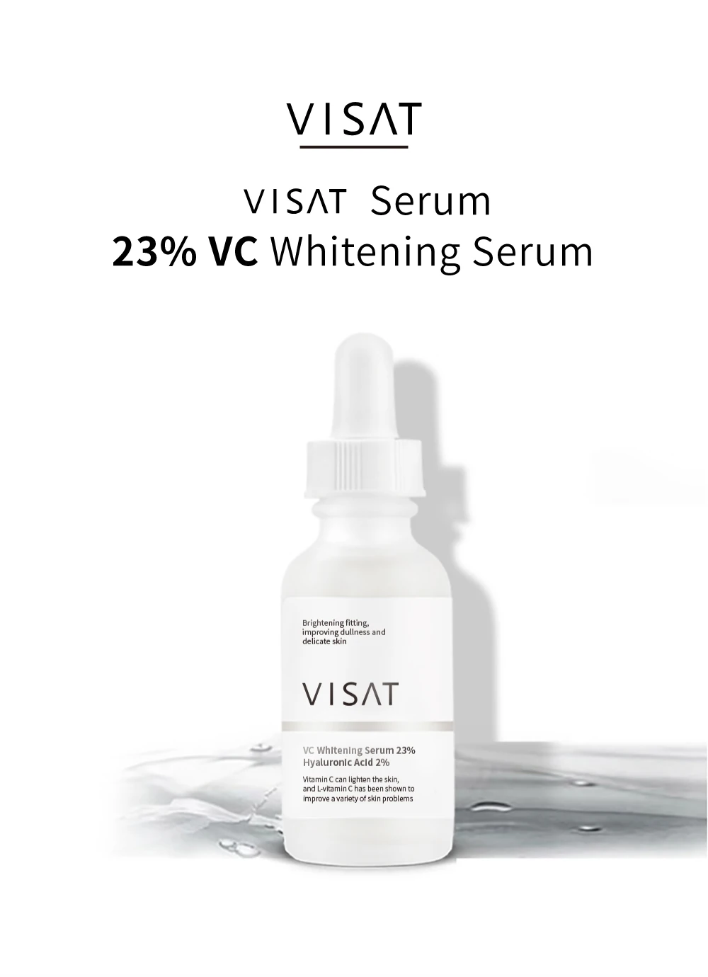 Private Label Skin Care Serum 23% Hyaluronic Acid & VC OEM Organic Anti Aging Brightening Wrinkle Face Vitamin C Serum