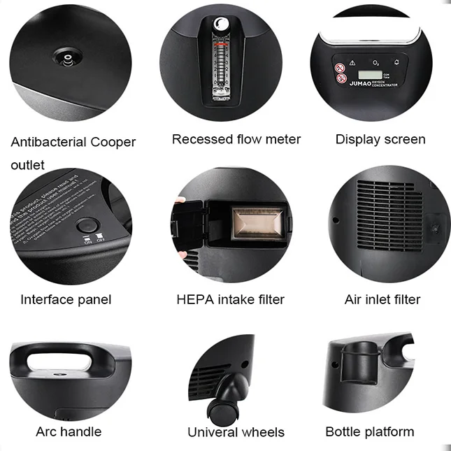 Long Life Molecular Sieve Black and White Oxygen Concentrator with Dual Color Options for Home Use