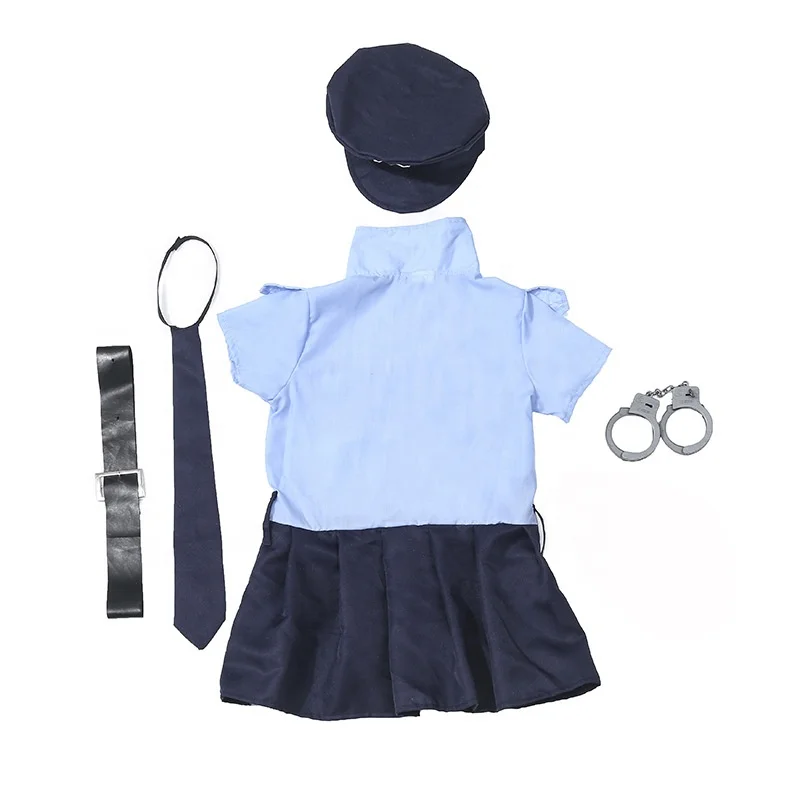 Dress up Police Costume for Girls - Cop Costume for Kids - Includes: Dress, Hat,Tie,Belt