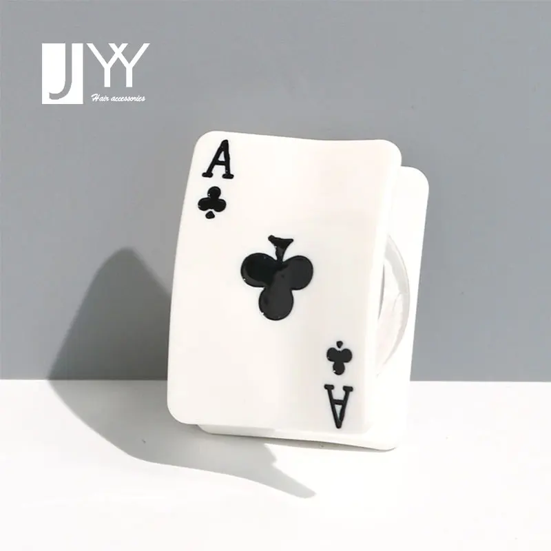 2023 latest acetate poker pattern funny hair clip design party decorative square claw clip aesthetic small hair claw women girls
