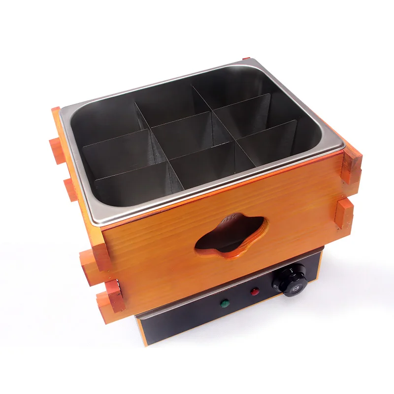 Commercial Electric Wooden box oden cooking machine 9 grid skewer incense equipment pot cooking noodle stove spicy hot machine