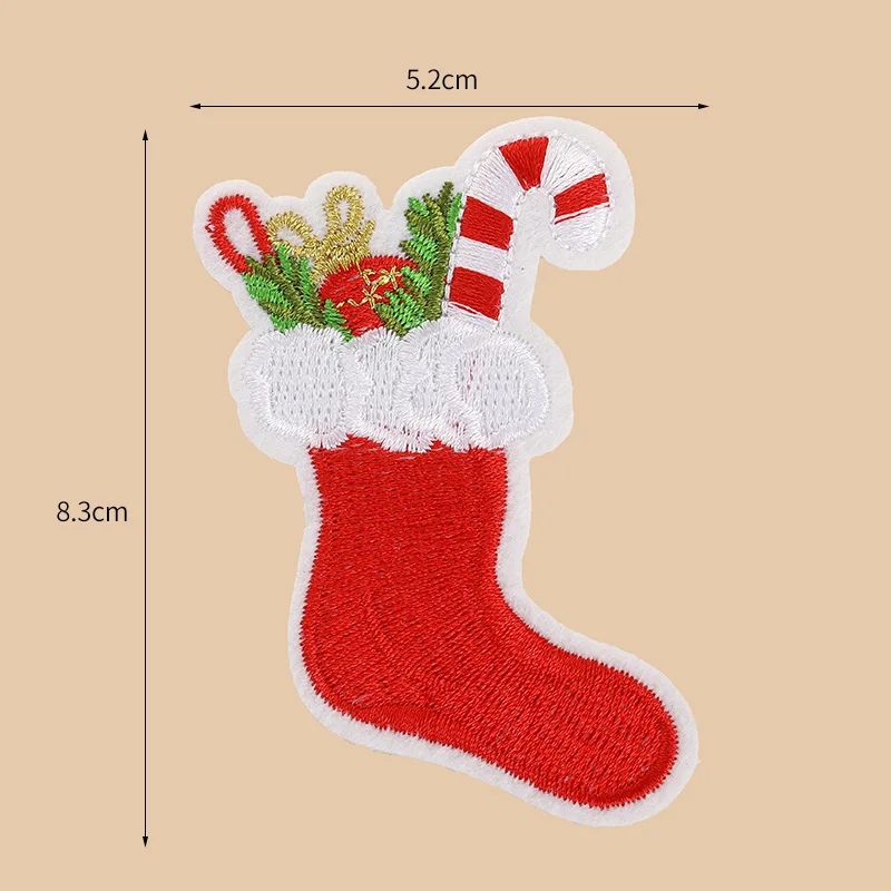 Wei Ru Christmas Christmas Tree Santa Claus Stockings Series Embroidered Personalized Cloth Paste Clothing Wholesale