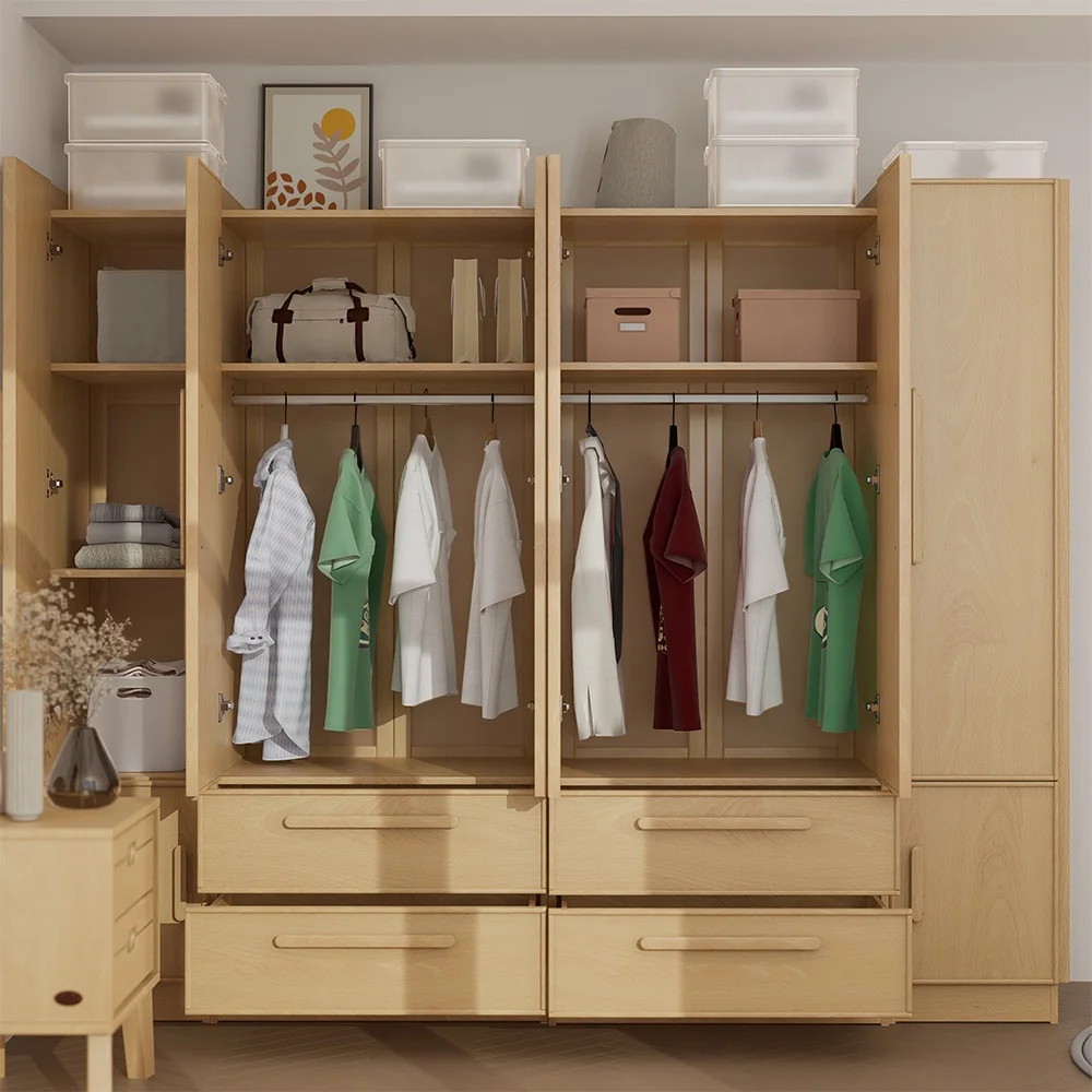 Only B2B Boori Solid Wood Bedroom Furniture Combination 2 Door Closet Organizer Storage Wardrobe