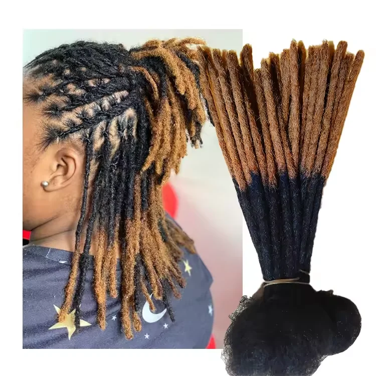 Wholesale Ombre 4-30inches full handmade Crochet Braiding Hair For Woman Locs Crochet Hair Extensions dreadlocks human hair