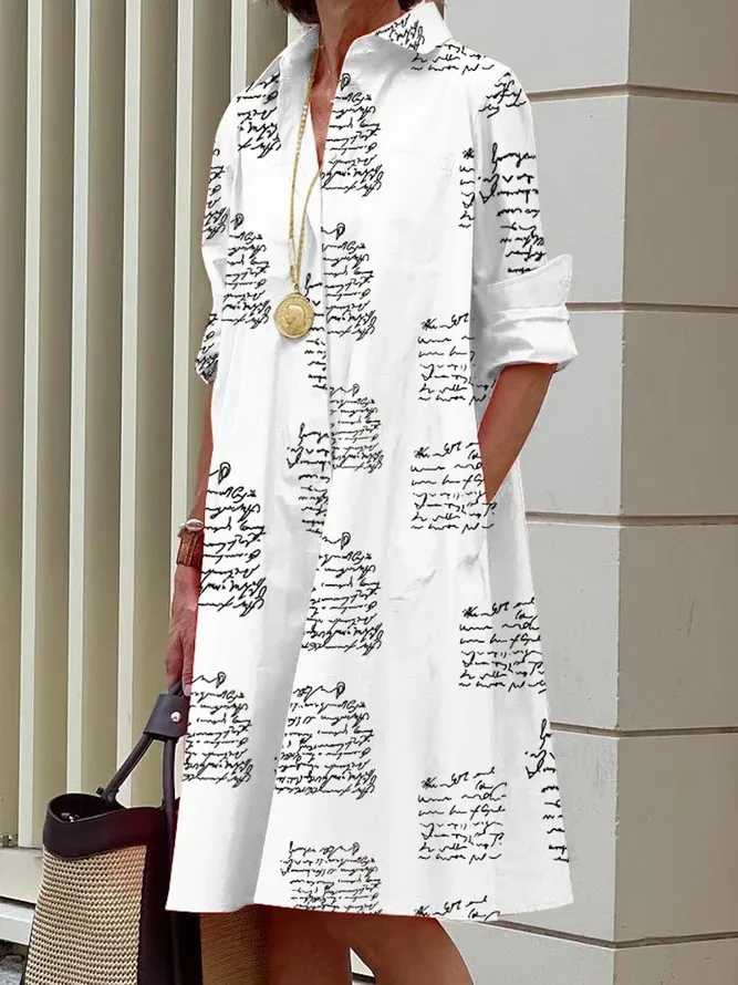 Wholesale New Arrivals Fashion Boutique Clothing Midi Knee Length Casual Abstract Painting Printed Women Dresses