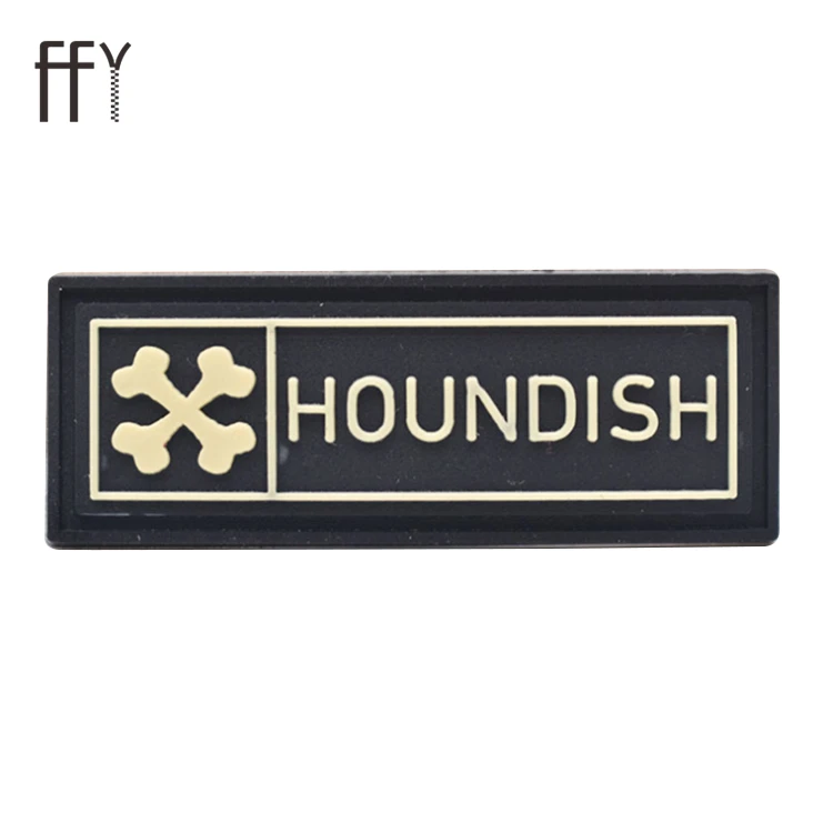 Custom Black Cloth Label Clothing Shoes Hats And Bags Cloth Rubber Labels For Clothing
