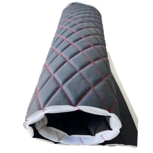 Faux Leather Vinyl Sponge Foam Backed Stitch Quilted Vinyl Car Upholstery Fabric for Sewing Seat Cover