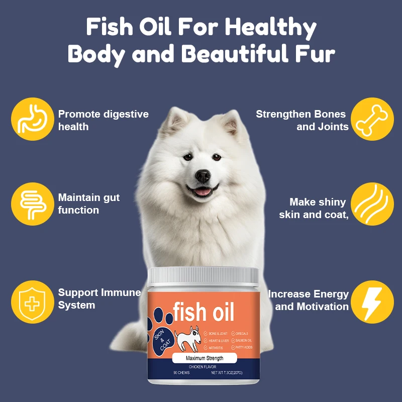 Custom Canine Omega-3 Fish OIL Supplement Chew Shrimp Food Soft Dog Treats