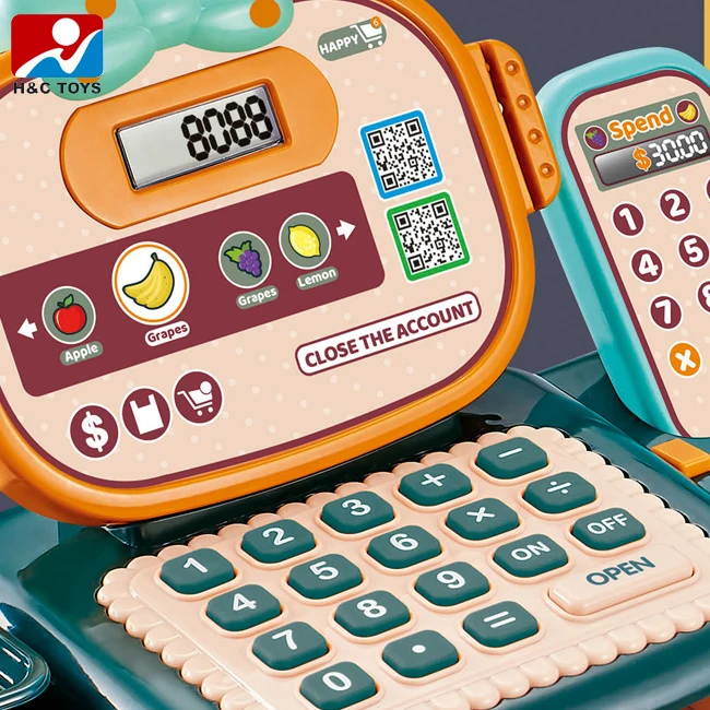 Pretend play supermarket toys for kids smart calculator electric simulate shopping toy cash register