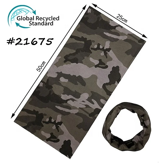 UV RPET bandana Scarf Headwear Neck Gait Novelty Cowboy Outdoor activities Yoga Halloween Cosplay Camouflage Seamless Bandana
