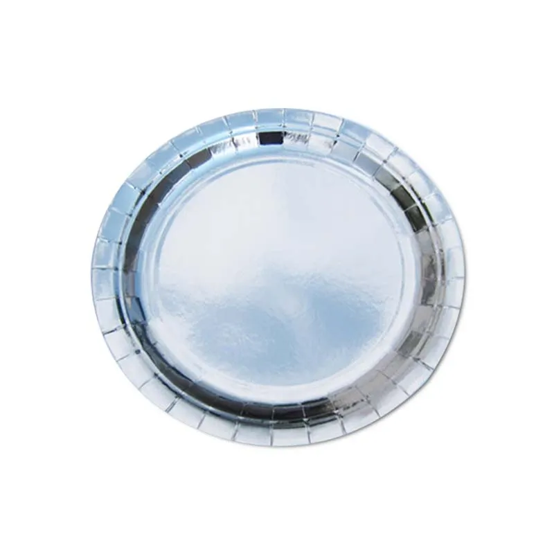 
007 coloful foil film disposable paper dishes and plates 