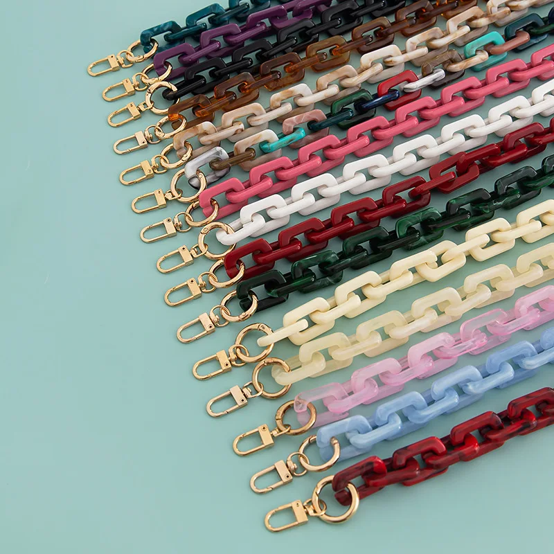 new colors  length 120cm acrylic square bag chain diy plastic decorative chain strap accessories