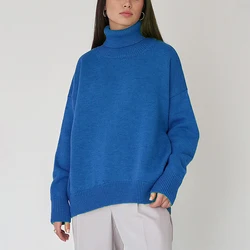 HQSLP Knitwear Women Loose Pullover Knit Sweater Sets Wholesale Soft Casual Long Sleeve Plus Size Wholesale Sweater Long Sleeve