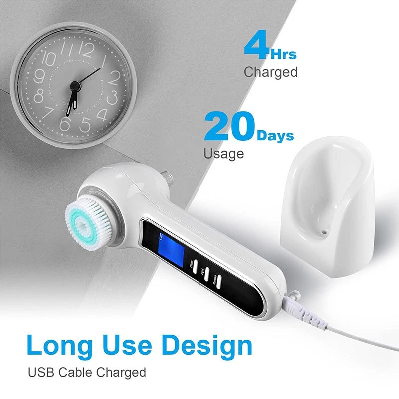 3-in-1 LED Rotating Spin Vaccum Blackhead Removal IPX7 Waterproof Sonic Timer Facial Cleansing Brush Exfoliating Spin Beauty