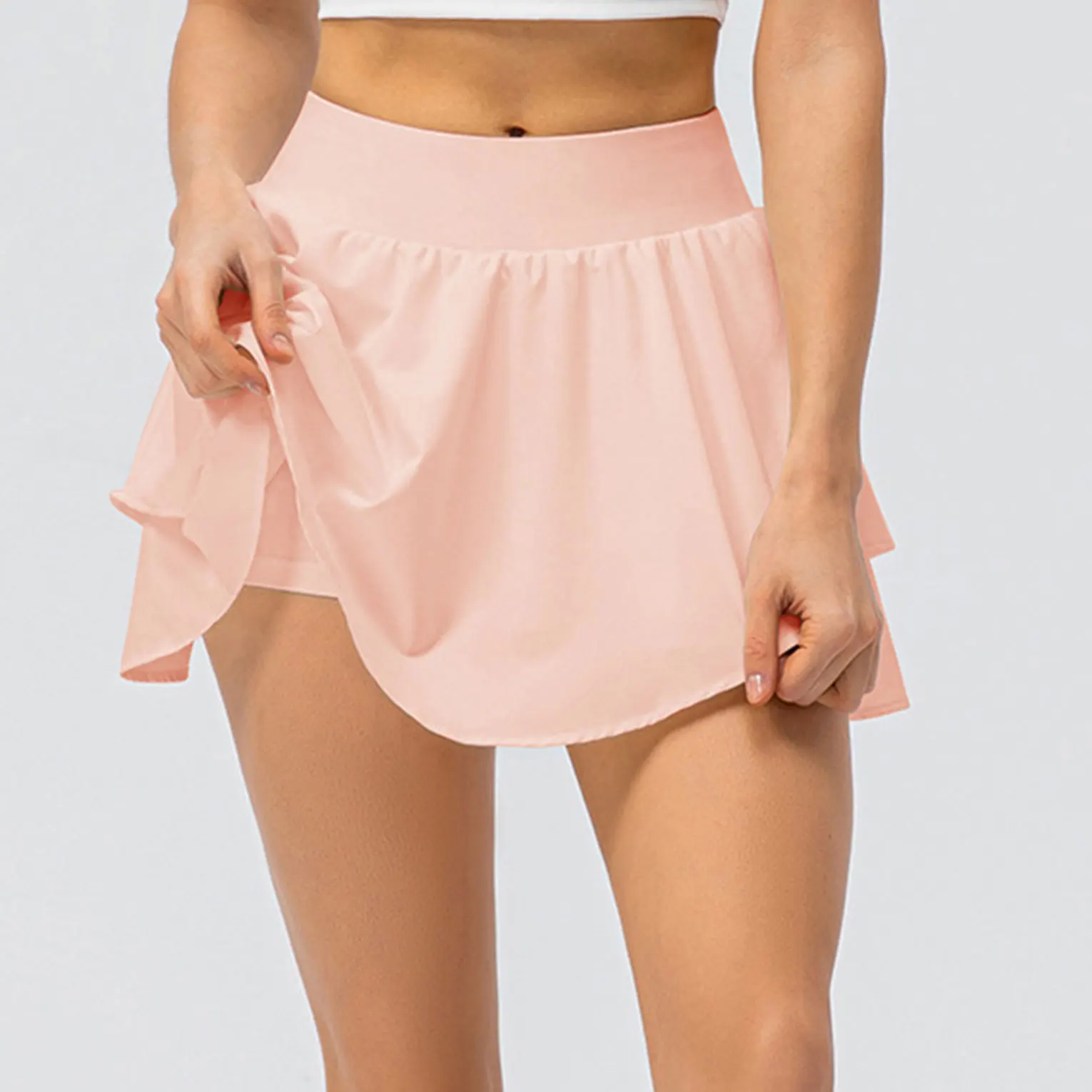 Bestex Custom Logo High Quality Pockets Breathable Ruffle Women Tennis Skirt with Shorts