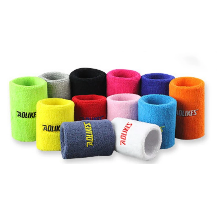 Hot Sale Eco-Friendly Sport Men Elastic Terry Cloth Designer Tennis Cotton Wrist Sweatband Wristband