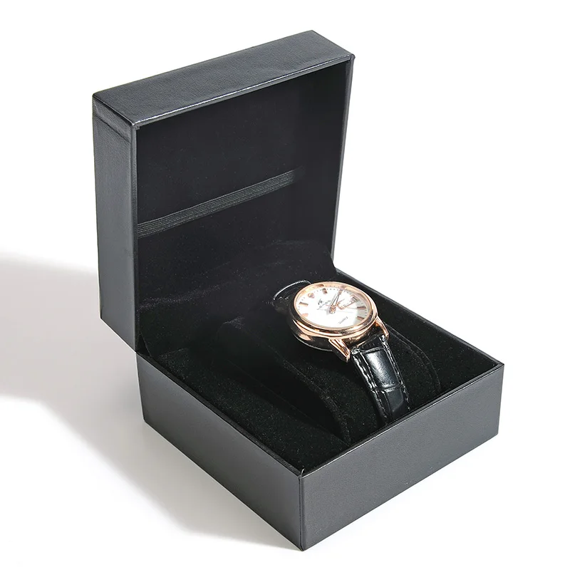 Factory Wholesale Custom Logo Empty Luxury Paper Wrist Black Watch Gift Box Packaging Boxes Watch Box for Watches