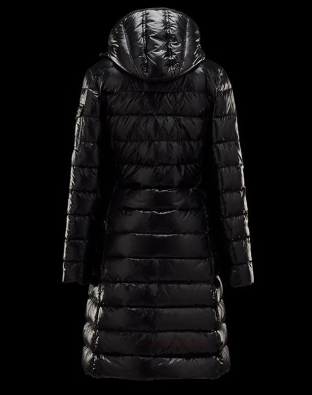 Top Quality Branded Fashion Black And Red Shiny Winter Coat Women Puffer Down