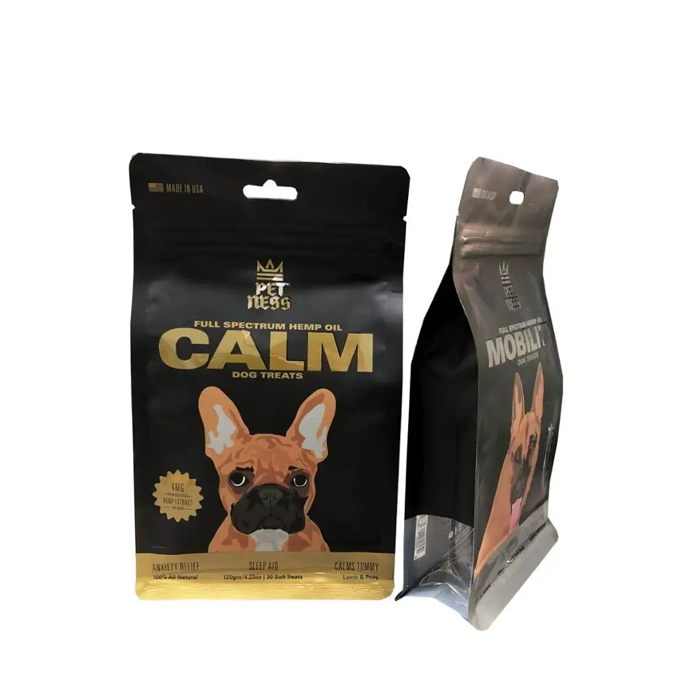 Mylar Bag Zipper Lock Foil Lined Square Bottom Bags of Dog Food Packaging Bag Resealable Matte Black Rice Heat Seal Paypal