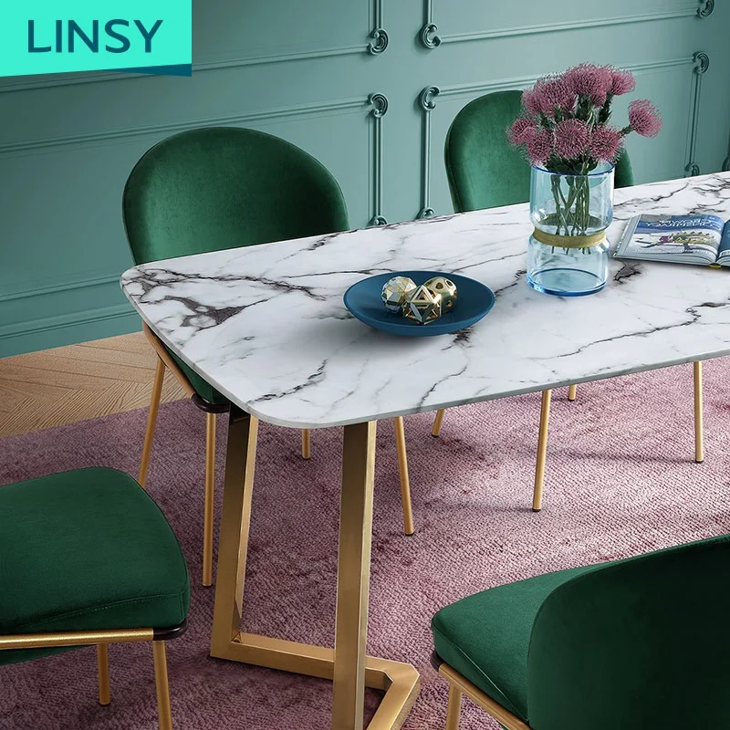 factory price modern living dinner table set chair dining room marble dining table marble