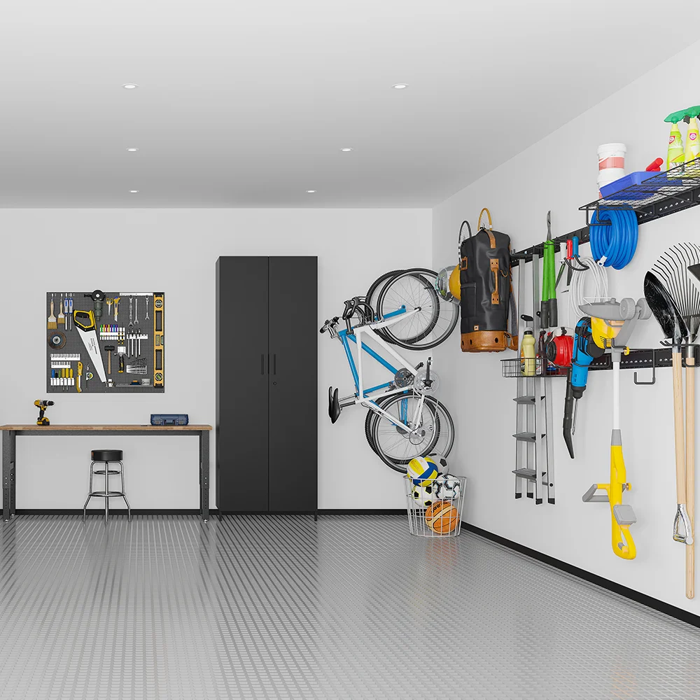 25Kg heavy duty garage storage wall hook double j metal hook dual arm tools hook wall track hanger