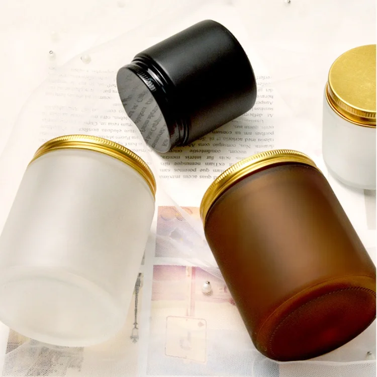 In Bulk USA Canada Hot Sale Food Grade Glass Containers 240 ml 270 ml 8 oz 9 oz Straight Sided Clear Glass Candle Jar with Lid