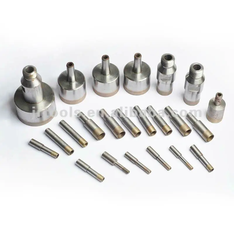 Glass Drilling Tools Electroplated/ Resin Grinding Head Length 75mm Diamond Drill Bit For Glass