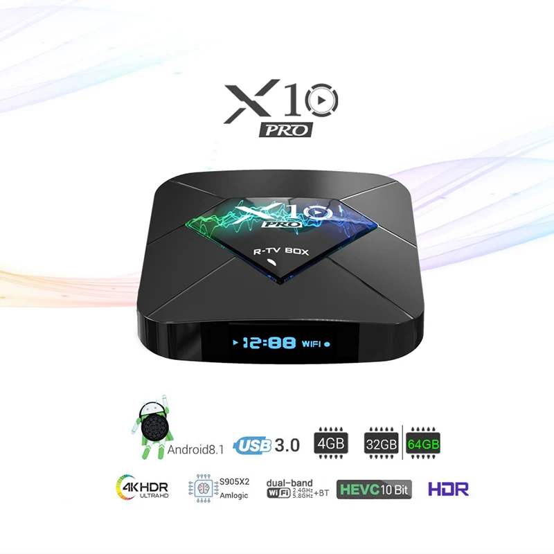 TV X10 PRO multimedia player smart set-top box Android 8.1 movie WiFi launch 4k android tv box