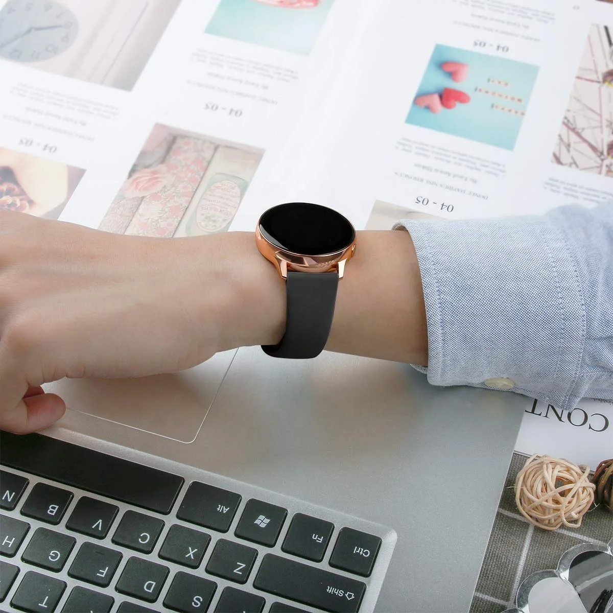 Ремешок силиконовый для наручных часов резиновый спортивный браслет Samsung Galaxy Watch 3 Active Active2 Gear S3 S2 20 мм 22