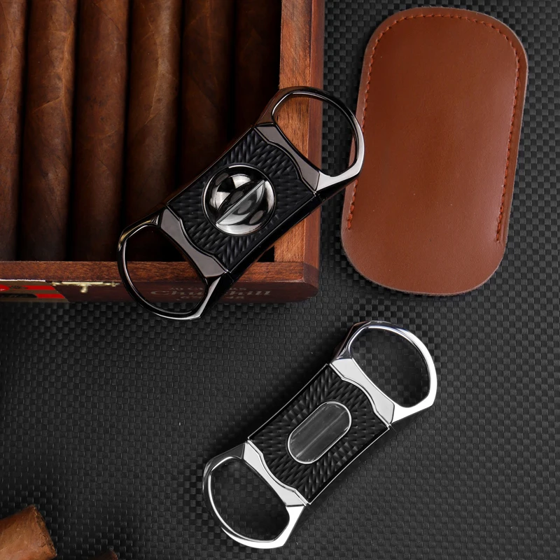 Cigar Accessories Custom Logo V Cutters Stainless Steel Blade Cigar Cutter Luxury Set