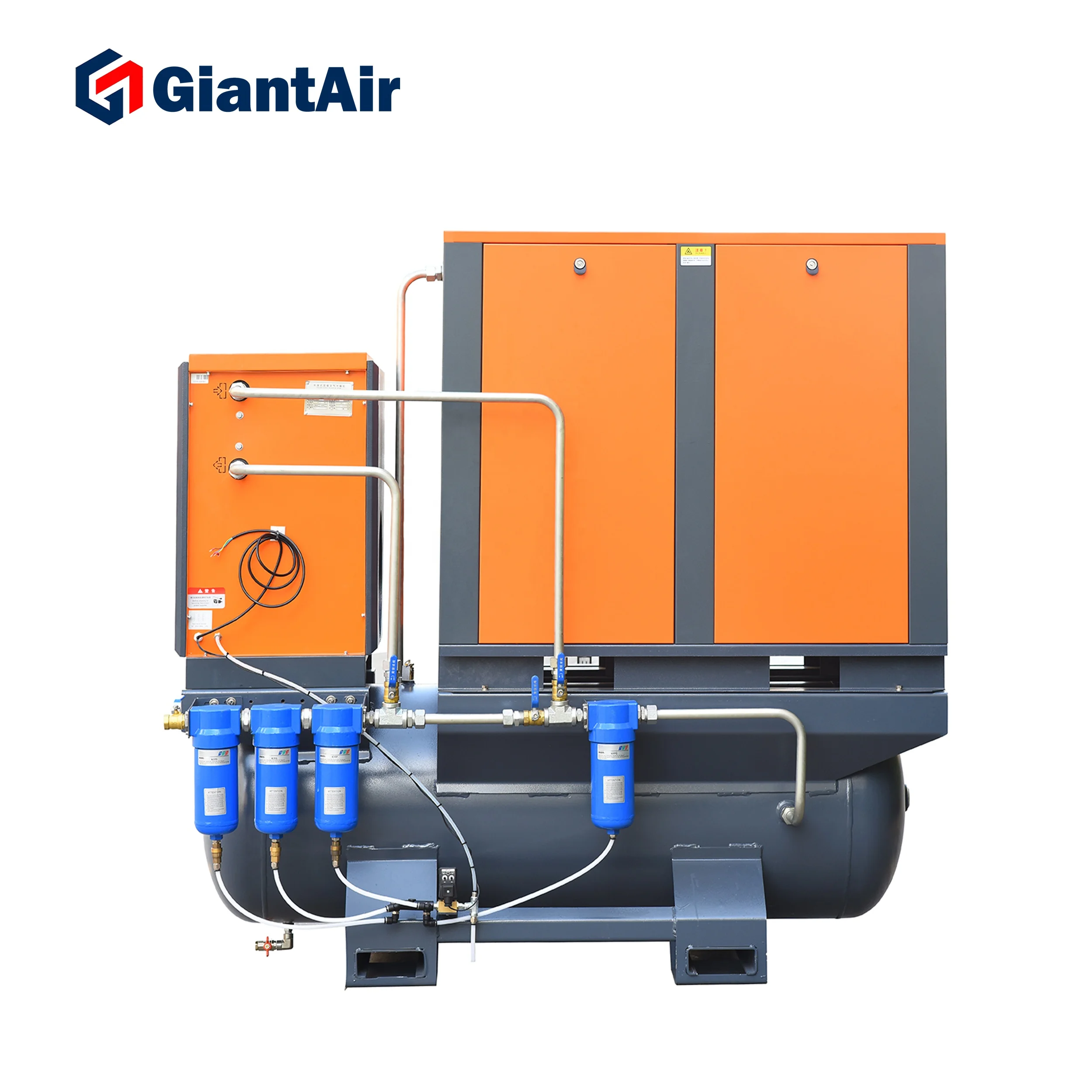 Все-в-одном, 11 кВт, 15 л.с., встроенный винтовой воздушный компрессор с сушилкой и баком 500 литров, воздушный компрессор 59 Cfm