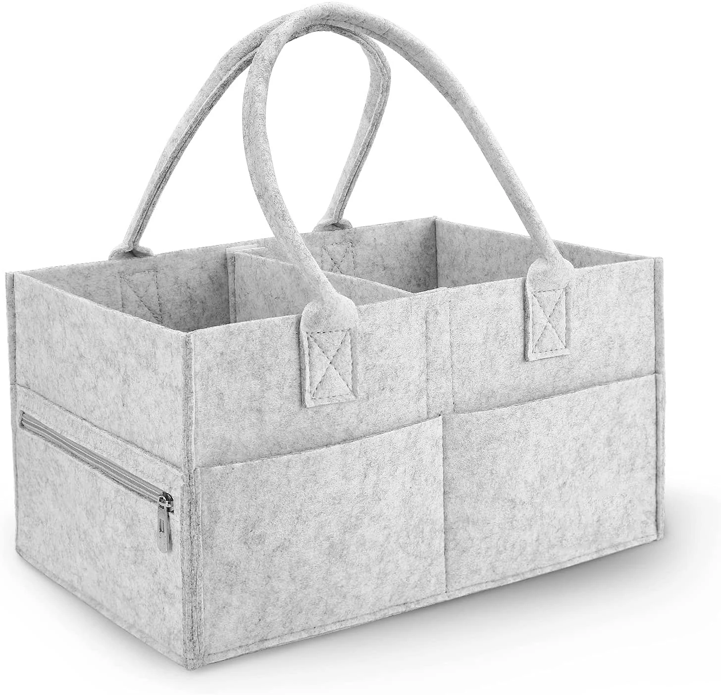 RU RU Custom Portable Multifunction Car Home Nursery Essentials Bin Tote Handle Boxes Baby Diaper Caddy Organizer Felt Storage B