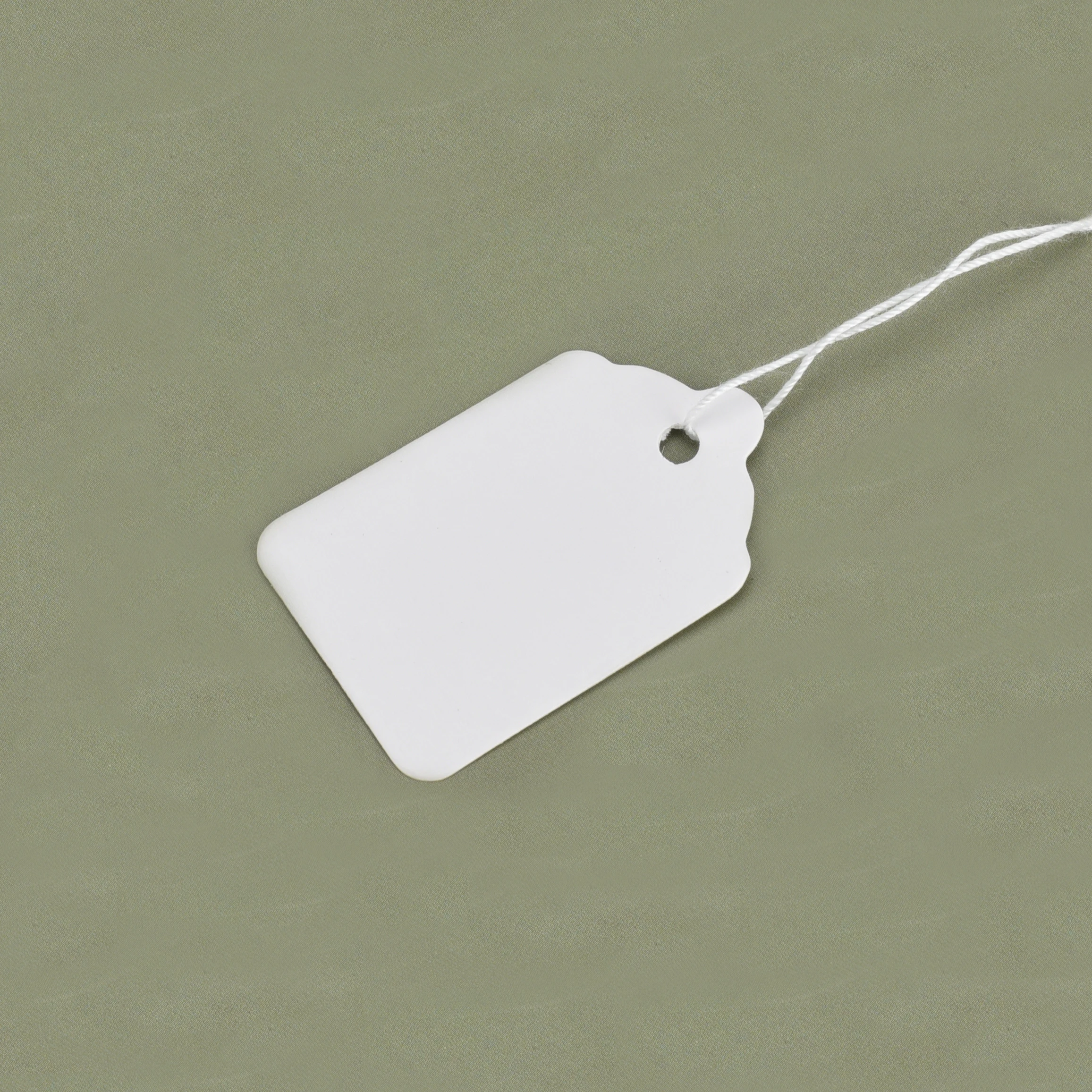 24x38mm Custom White Jewelry Paper Hang Tag with String