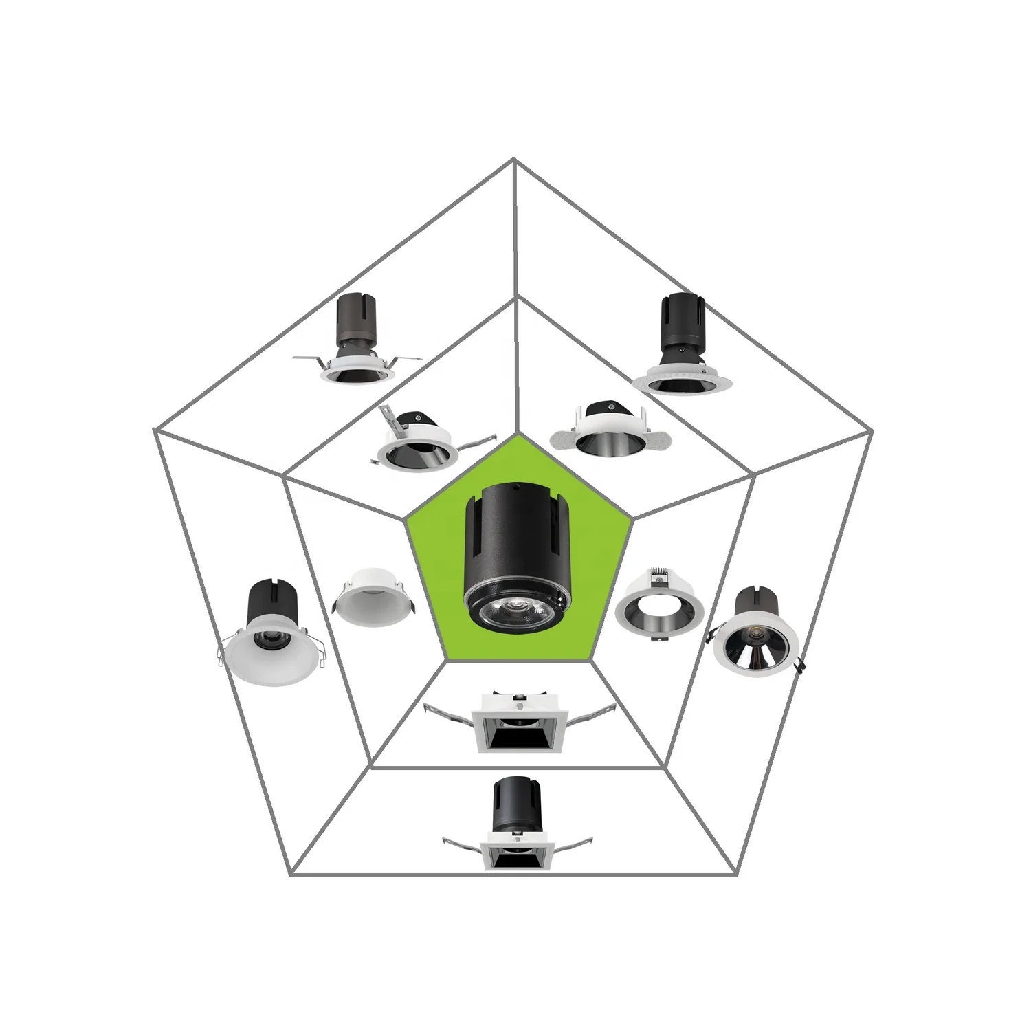 Zhongshan Lighting Factory Glare Spot Led Recessed Downlight Ceiling Adjust Spotlight Led Lights for Retail Store Lighting