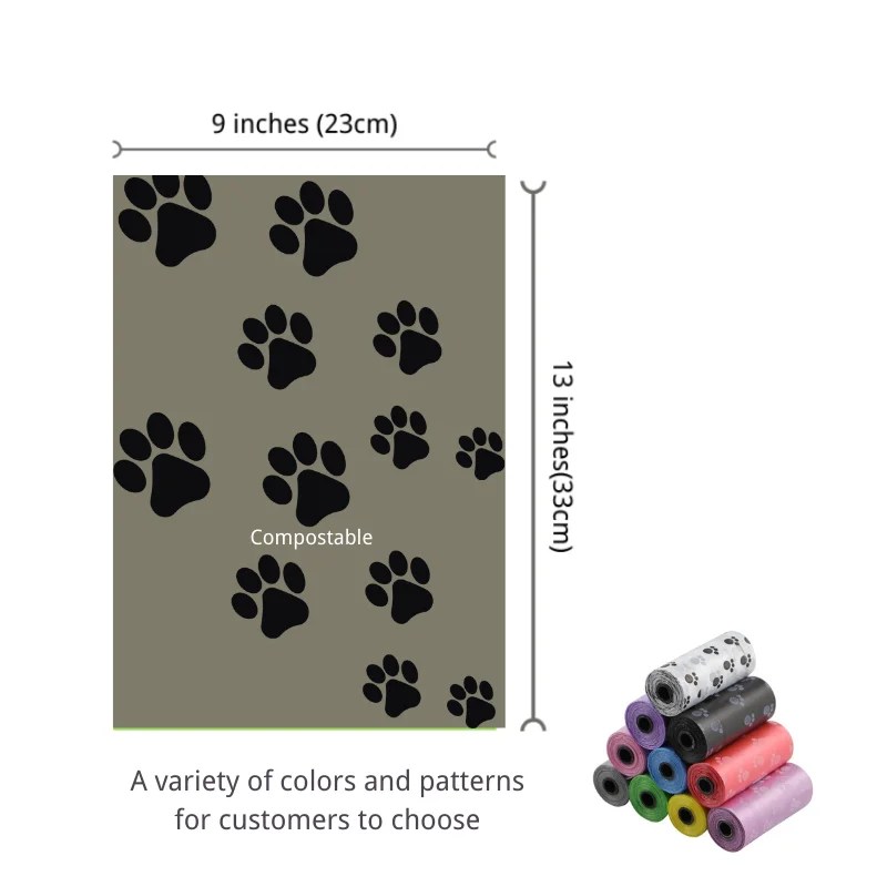 23*33mm EPI dog poop bags biodegradable compostable dog poop bags The dog for a walk one-time  poo bag