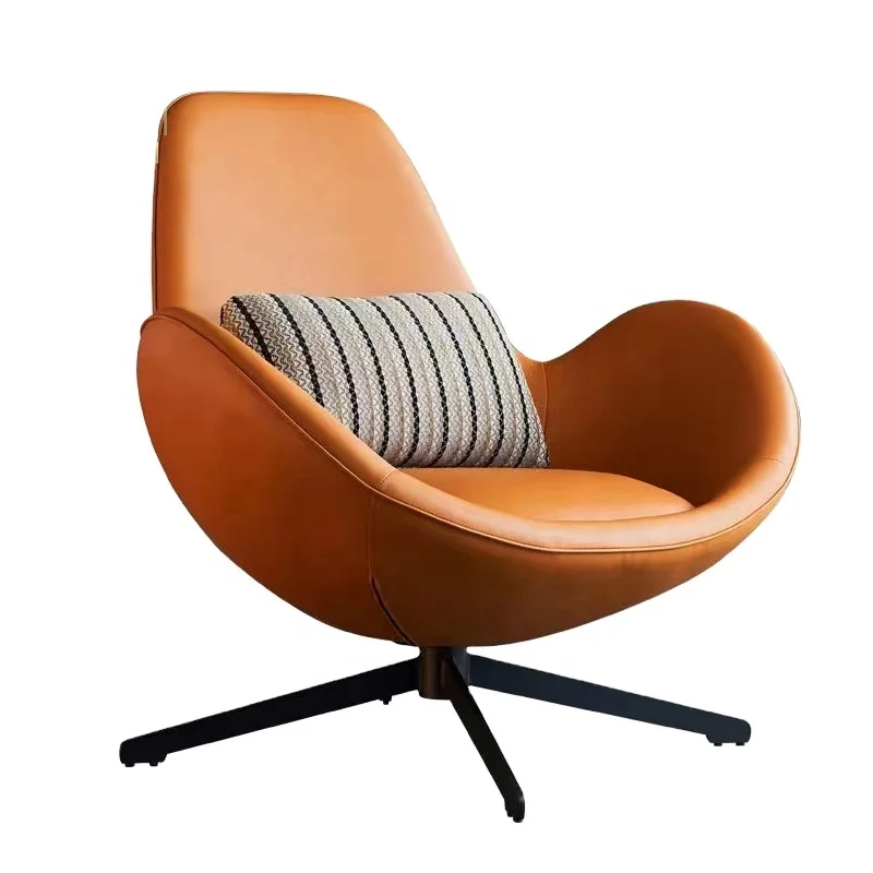 Modern Home Furniture Upholstered Chair Revolving Leather Modern Egg Chair Leisure Swivel Lounge Chair