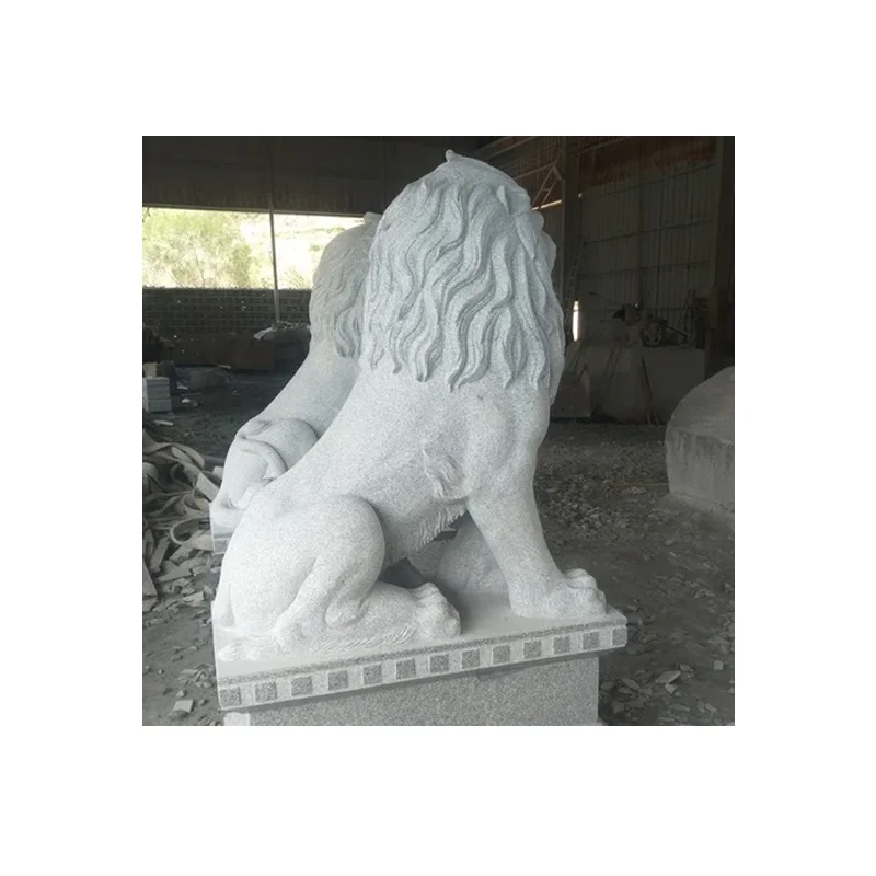 wholesale chinese front door life size large outdoor lion statues stone carvings and sculptures for sale