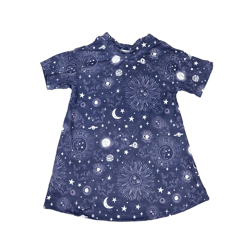 
boutique Girls t shirt Dress Spring summer rainbow printed fashion kids clothing 