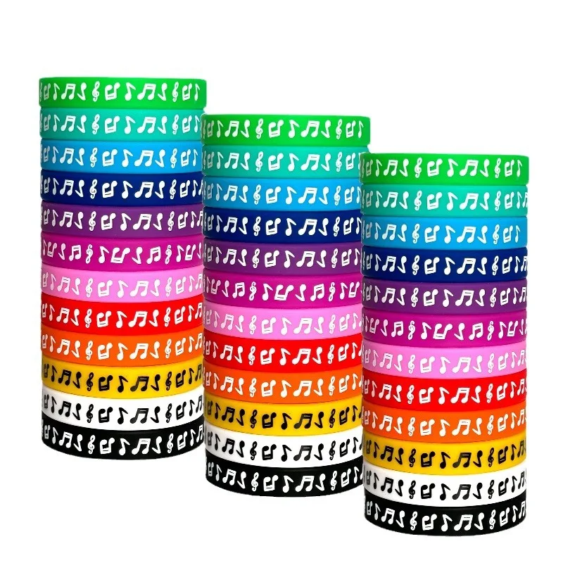 Custom Logo Music Party Concert Silicone Wristband Colorful Rubber Bracelet for Promotional Gift Silicone Bracelet