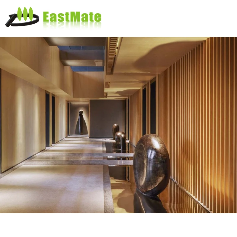 Modern Luxury Interior Item Decorative Slotted Sound Acoustic Panels Natural Walnut Wood Wall for HOTEL