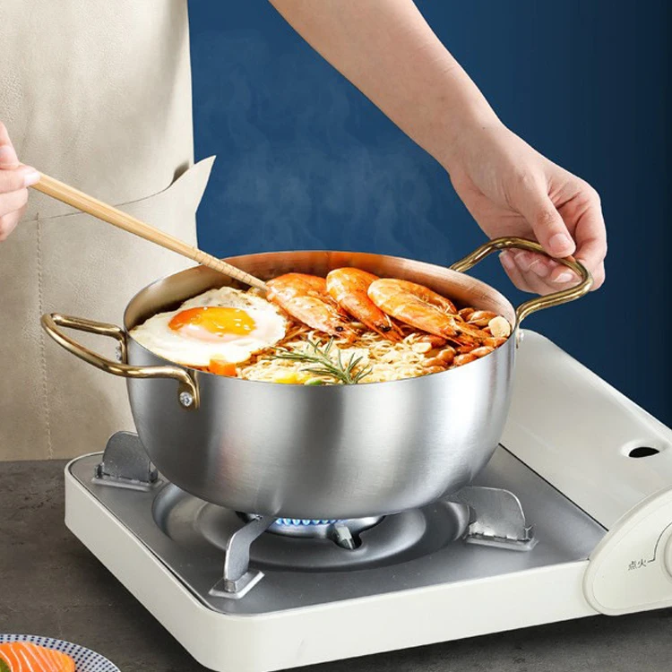 Wholesale Korean Style 430 Stainless Steel for Dining Room Seafood Hot Soup Pot Multifunction Cooking Pot Stockpot Stew Soup Pot