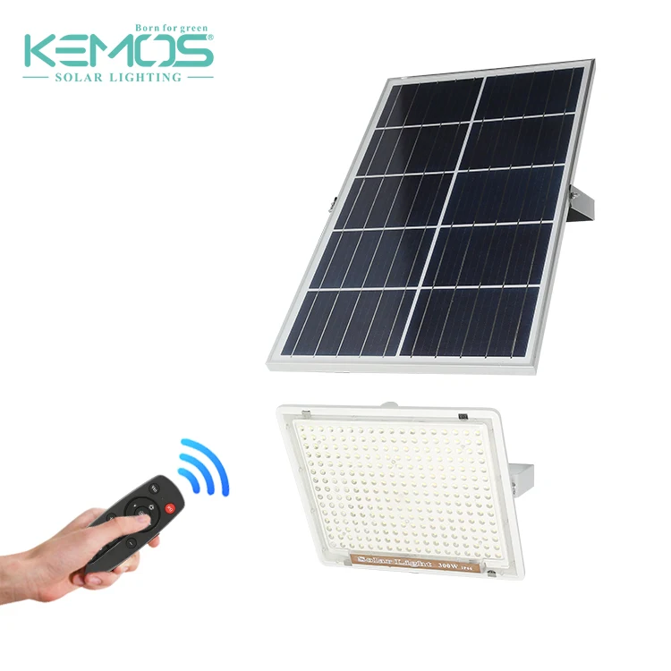 Latest new 300W solar powered led flood light with remote control dusk to dawn