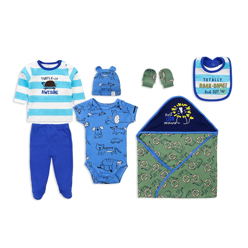 Newborn baby romper suit body jumpsuit for boys and girls sleepsuit set Embroidery pretty cotton suit