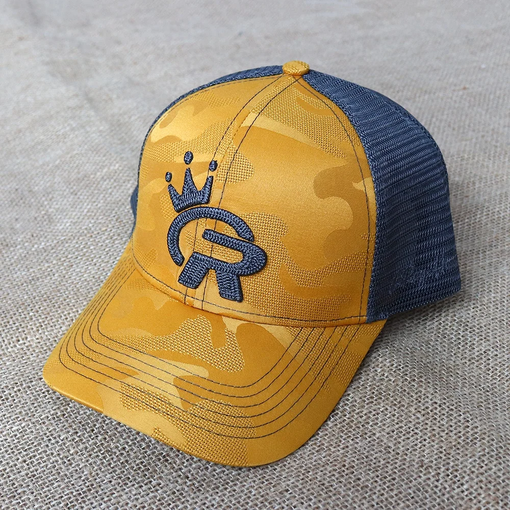 Casual Breathable 5 panel ginger trucker cap with logo Custom embroidered sports cap for men