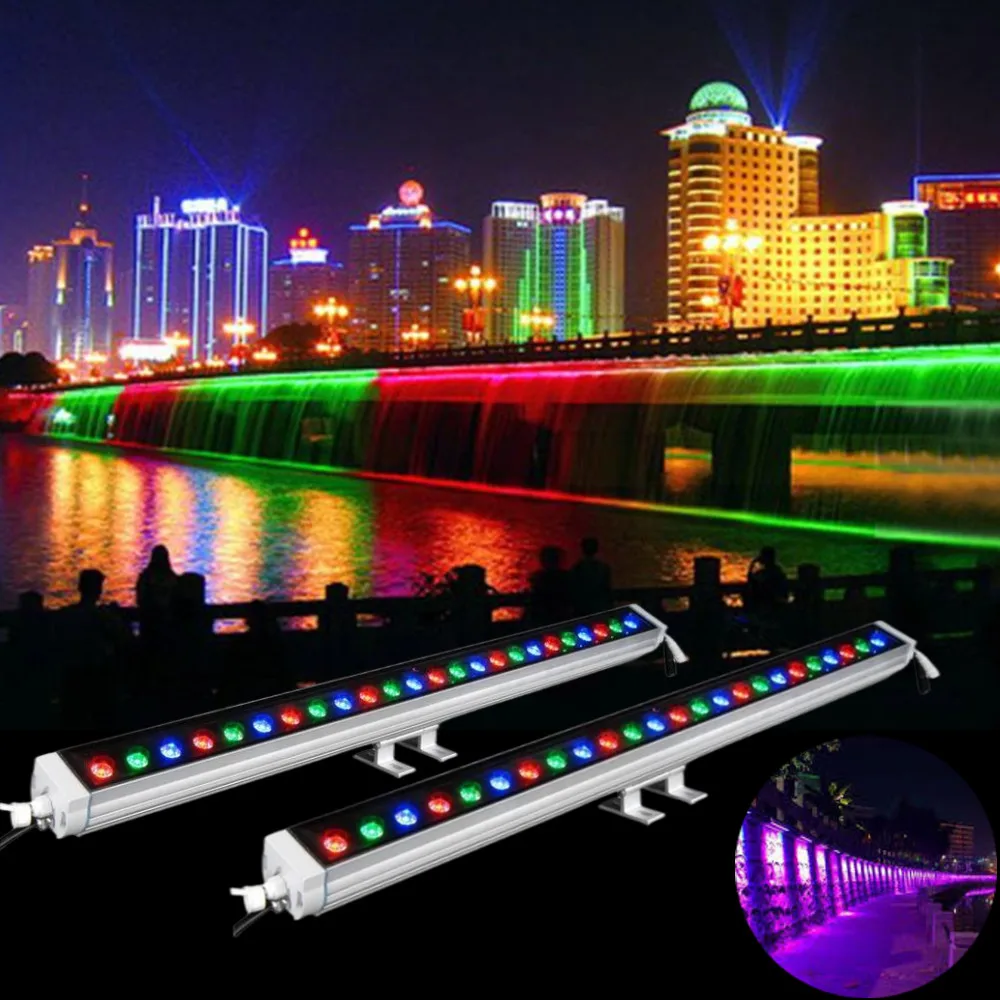 RGB wall washing lamp LED wall washer light for high rise building 24pcs 5in1 outdoor washer bar with remove control Waterproof