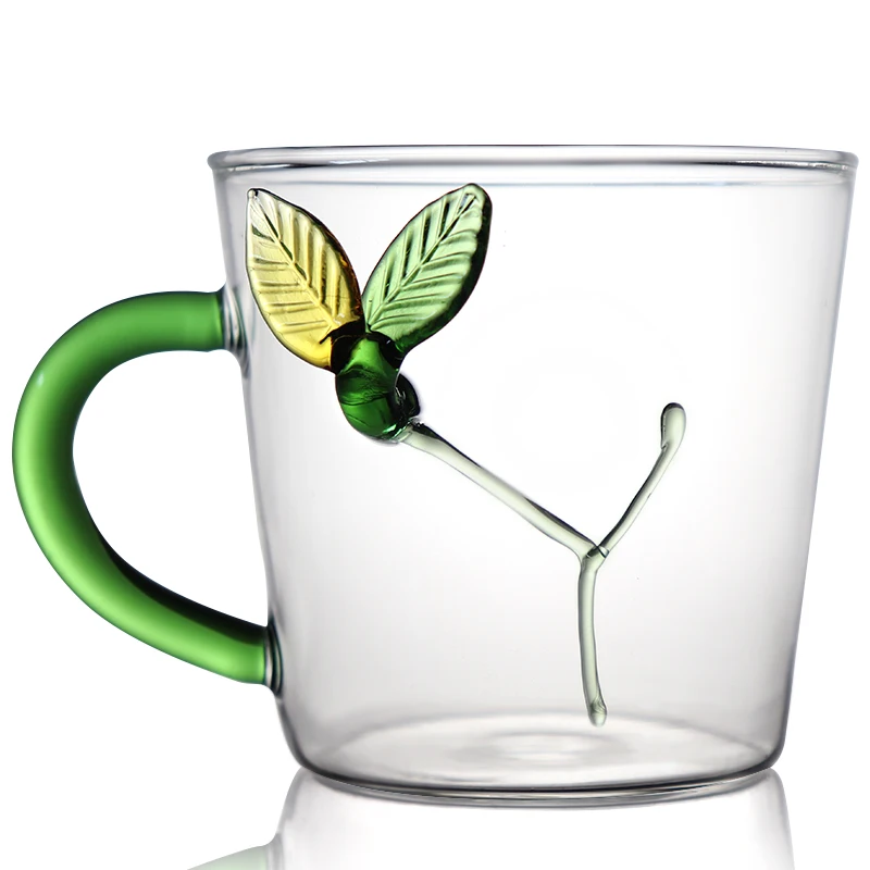 Glass Coffee Tea Cup With Handle Creative Carving Handmade Clear Glass Cups Manufacturers Pure Handmade Glass
